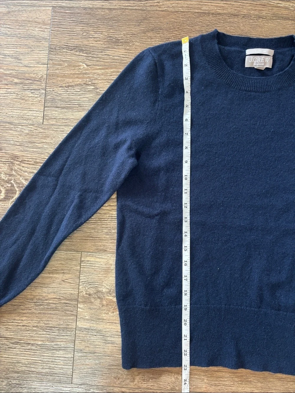 J. Crew 100% Cashmere Classic-fit Crewneck Sweater Navy Blue Women's Size Medium